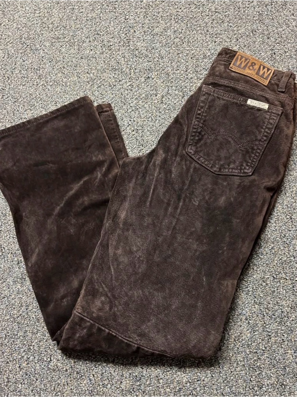 NWT Vintage Made in Canada 100% Leather Brown Suede Pants *Machine Washable*